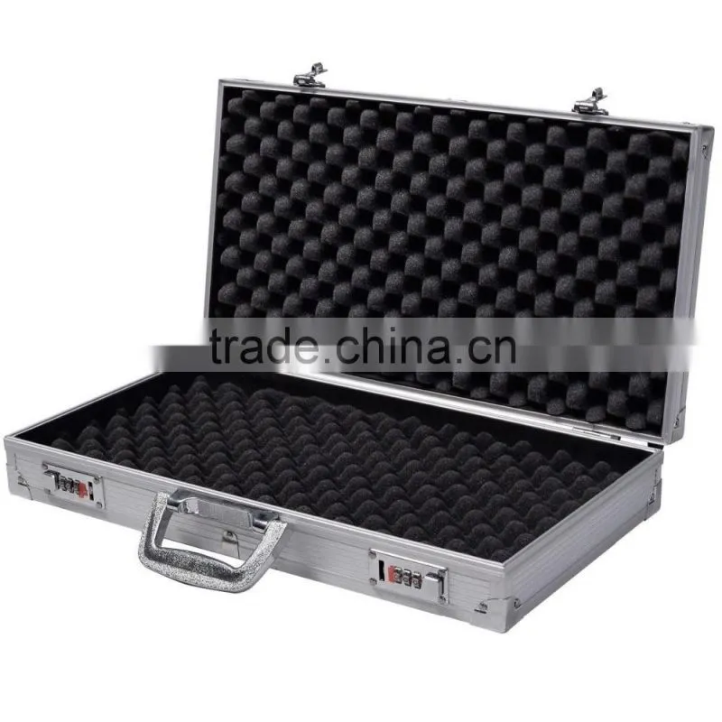 18.5" Aluminum Framed Locking Gun Pistol HandGun Lock Box Hard Storage Carry Case
