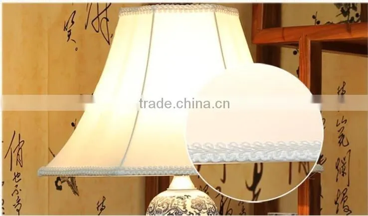 China ceramic blue and white ceramic vase bedside table lamp