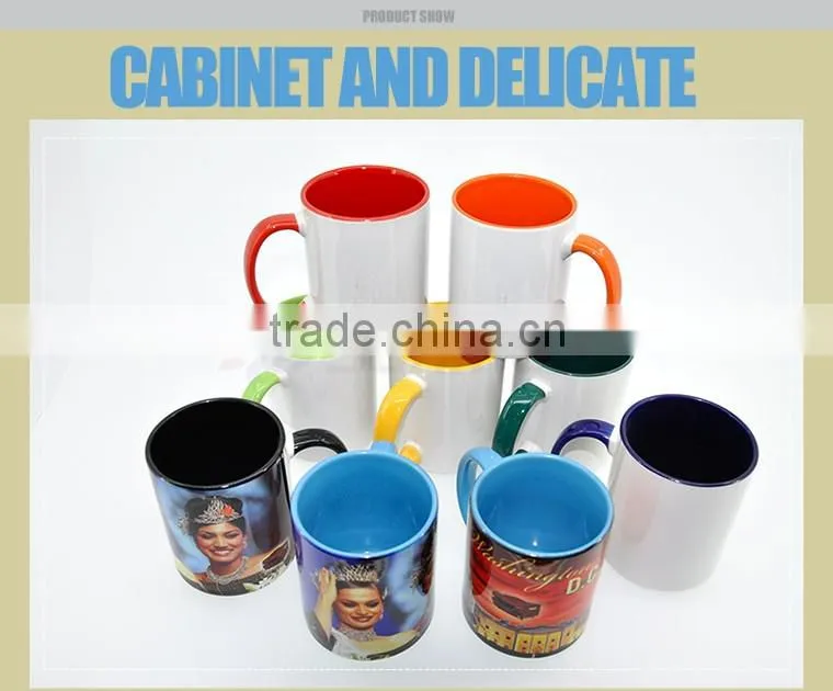 Sunmeta 11oz sublimation mug sublimation mug factory inner handle color mug SKB06