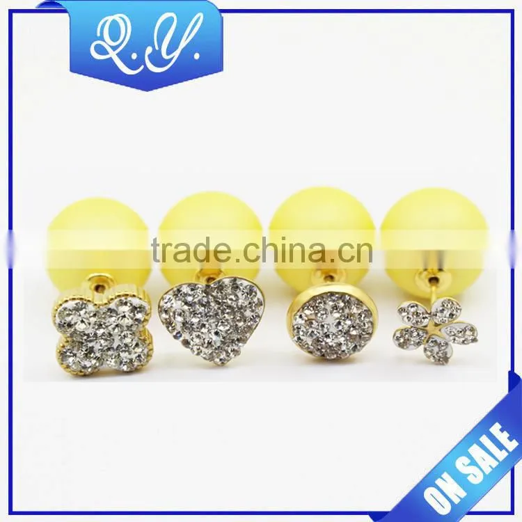 Wholesale earrings costume jewelry fashionable design charming acrylic barbell ear studs