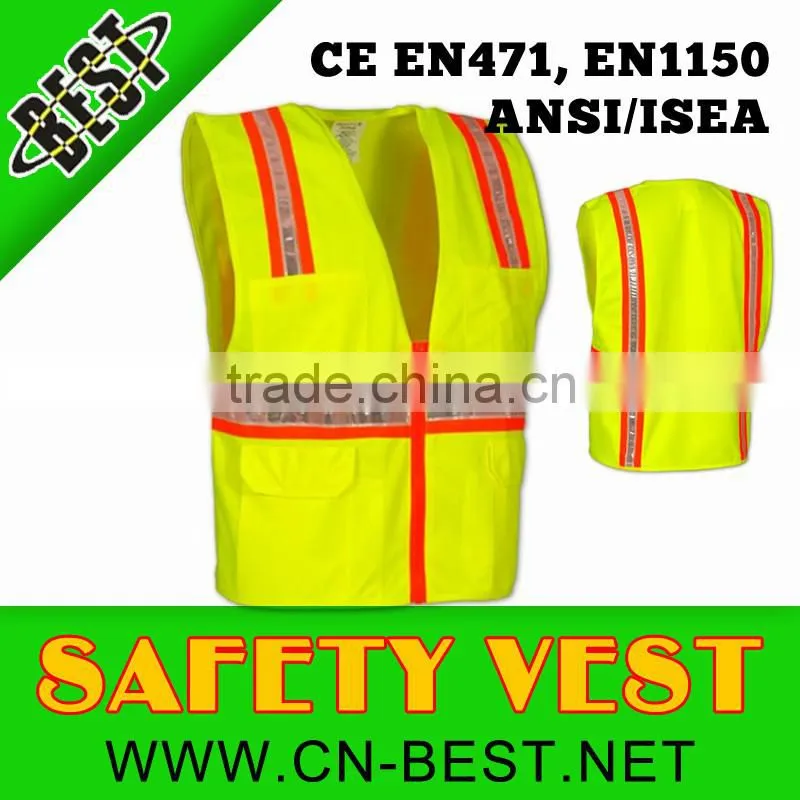 ANSI Yellow safety vest with pockets