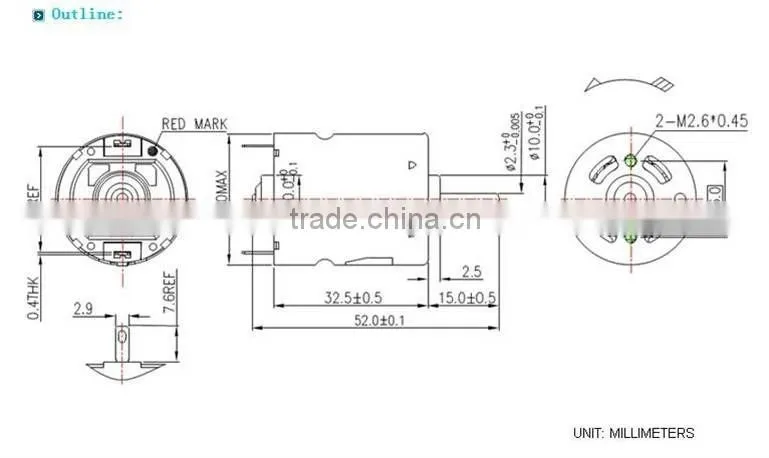 12V DC Micro Motor for RC Car and Time Recorder