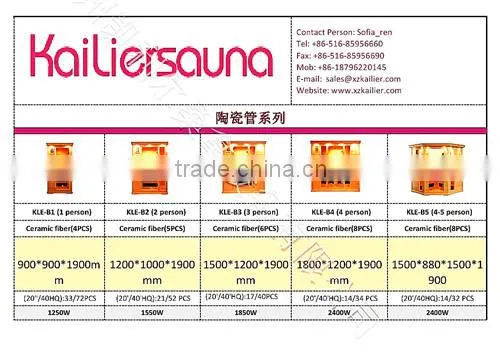 CE&RoHS Approved Best Selling Infrared Sauna cabin