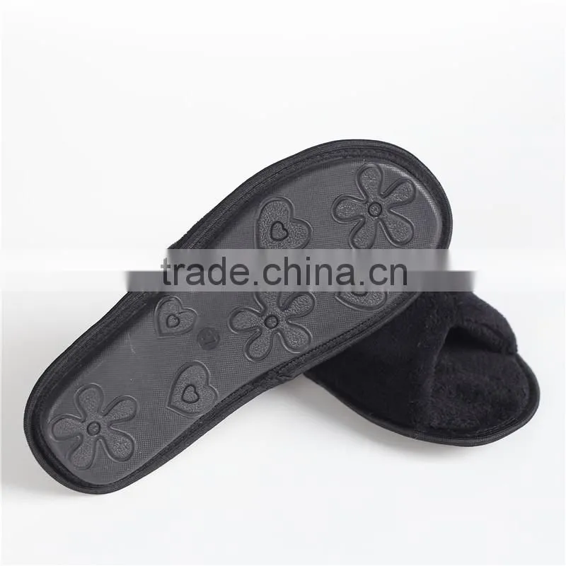 Women jacquard weave coral fleece indoor slipper