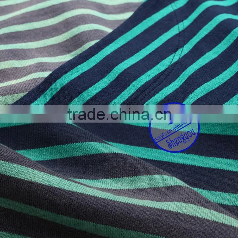 2015 China supplier custom long sleeve mens yarn dyed t-shirt wholesale clothing
