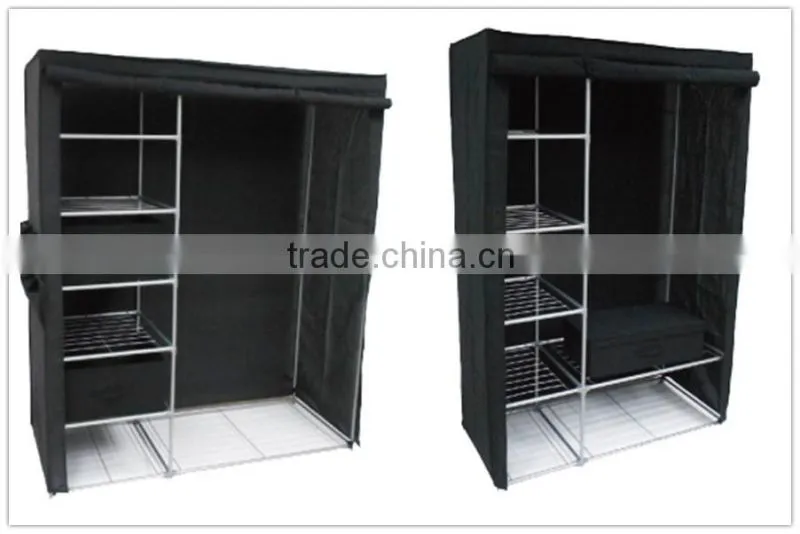 YJ-002 PP NONWOVEN wardrobes for small rooms/METAL WARDROBE/Plastic shelf