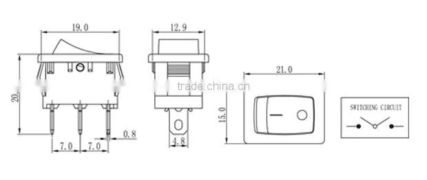 Durable 3 way rocker switch