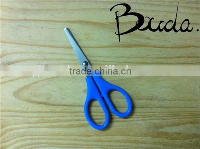 5" Good quality colourful soft handle student scissors BD-S1643
