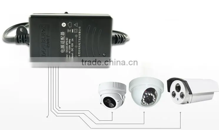 High efficiency 12V 2A AC/DC swtiching power adapter for security system