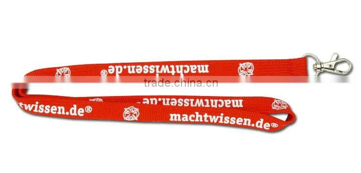 Muti function tube lanyard / flat lanyard with J hook / narrow lanyard