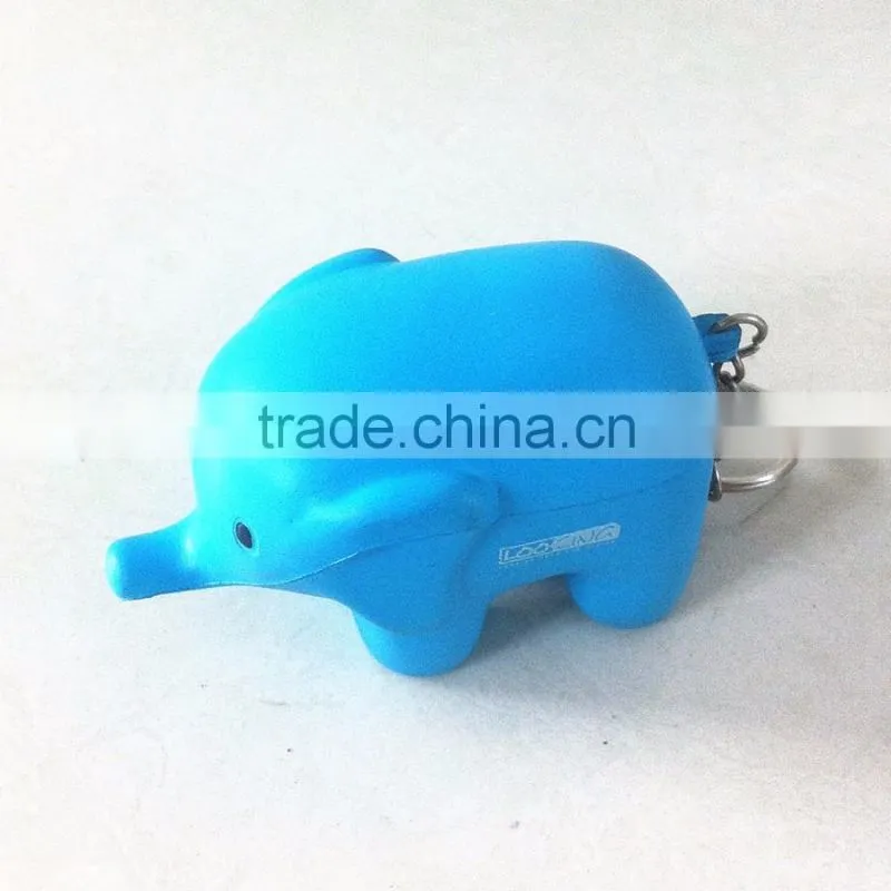 PU blue elephant foam keychains