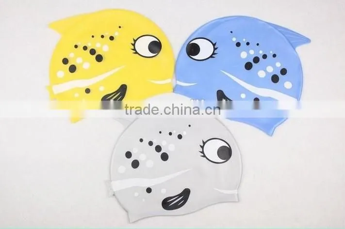 Women Men Kid Fish Shark Cartoon design silicone shark swimming caps