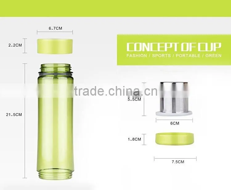 High quality plastic sports joyshaker tea cups 650ml