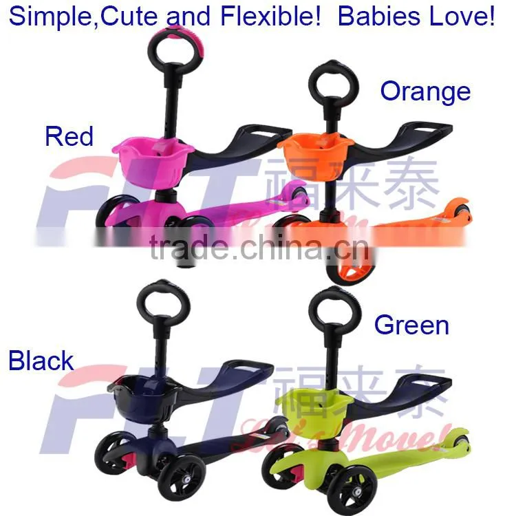 3 in 1 mini kick scooter with seat &O-bar for kids happy push
