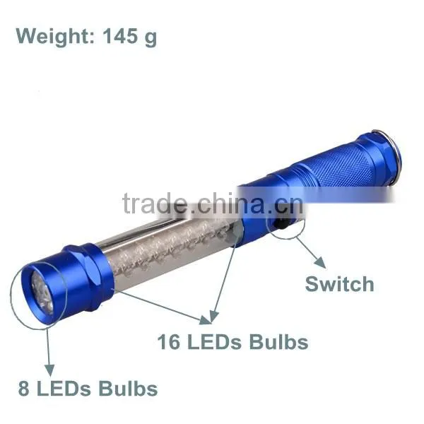 AAA Bettery 16+8 LEDS + 1 Laser Aluminum working light with Magnet