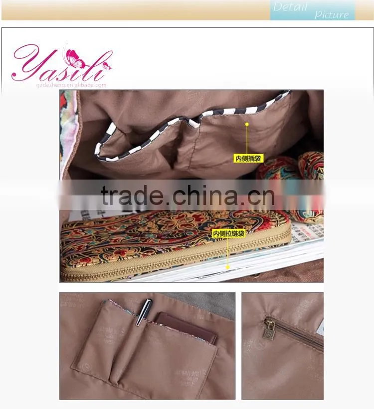 traditional design custom handbag, canvas fabric custom handbag,elegant lady custom handbag