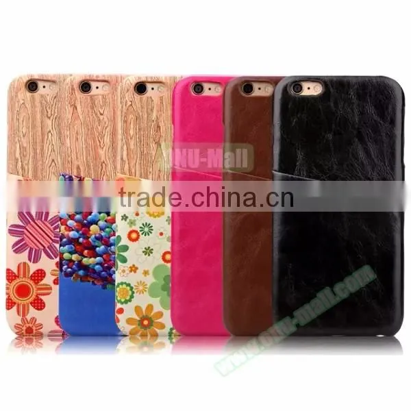 2016 Hot Selling Leather Coated Hard Case for iPhone 6s, Cover for iPhone 6 with Back Card Slot