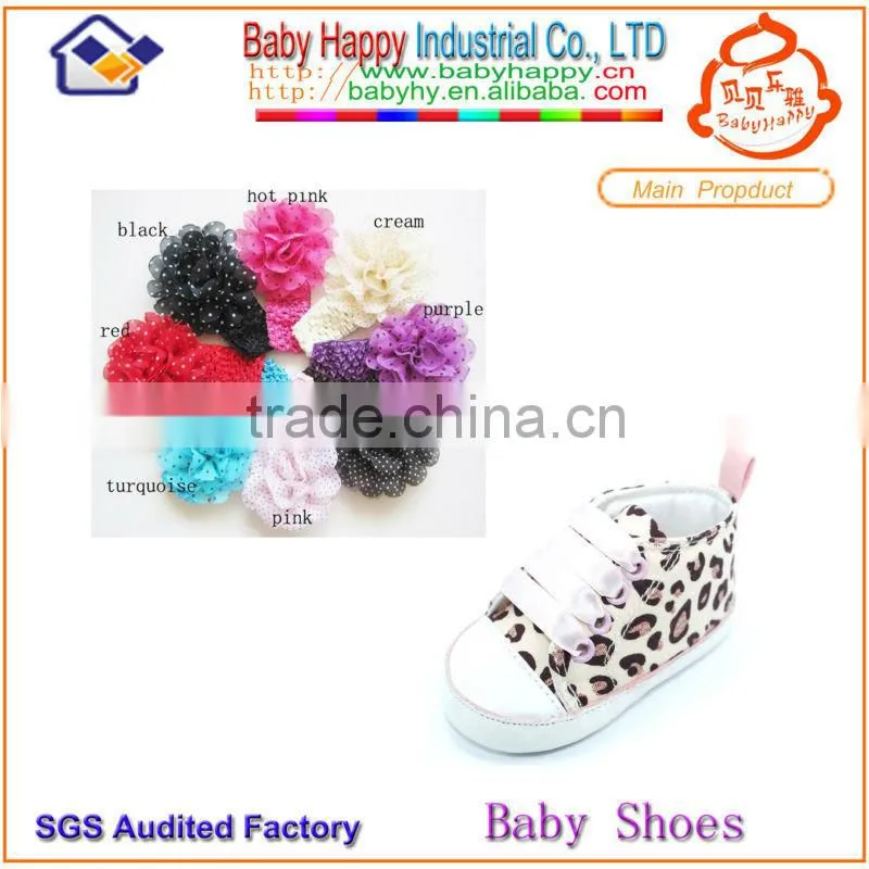 headband and genuine soft leather baby shoes