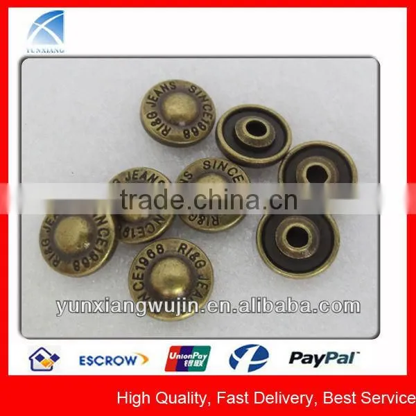 YX1521 Engraved Metal Rivets with Fashion Design for Jeans
