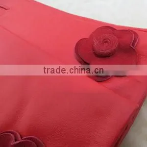 Women wholesale high-grade fashion red leather hand gloves