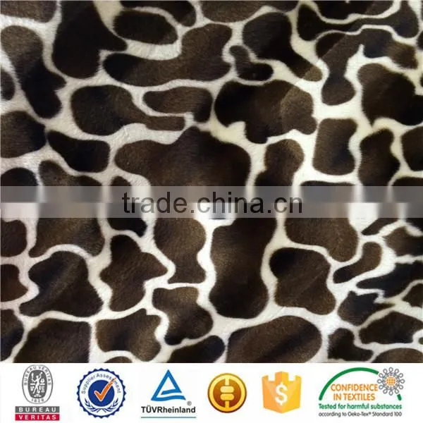 wholesale 100% polyester animal print velour fabric