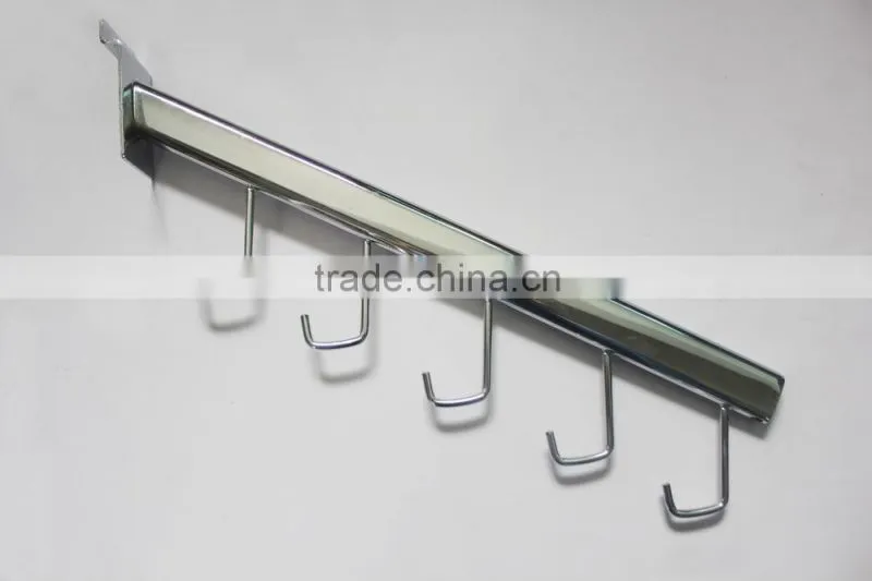 Chrome metal J shape display hook for hanging bag