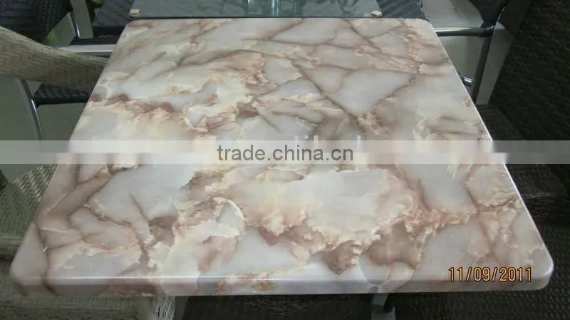 square artificial marble dining table top for sale T2601