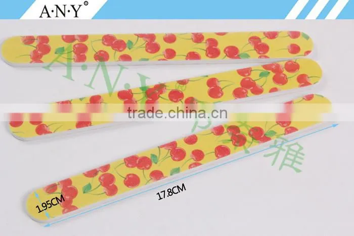 Nail Art Shaping and Polishing Cherry Printing 180 Grit Nail Files OEM Accepted