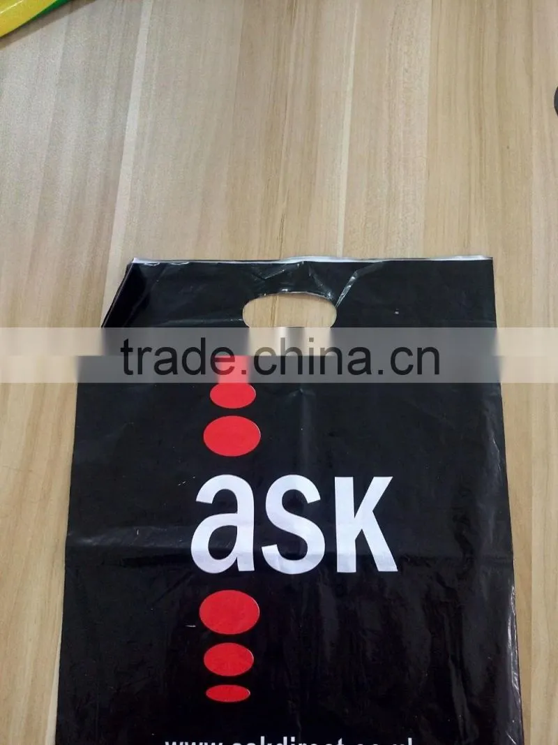 Custom logo die cut bag wholesale plastic promotional bag
