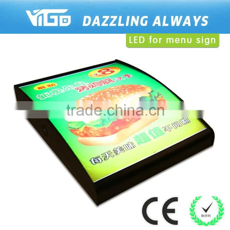 slim restaurant menu order light box from China factory