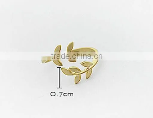Hot sales Leaves shape adjustable Knuckle Midi infinity ring Ring