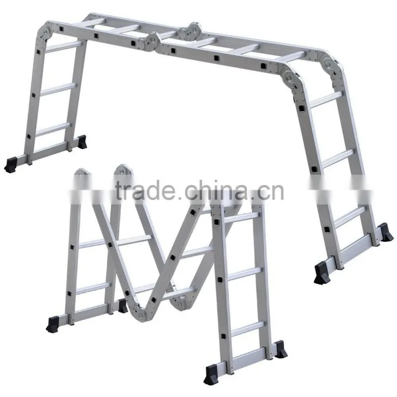 NEW 3.6M FOLDING 4 X 3 ALUMINIUM MULTI PURPOSE LADDER MULTI FUNCTION + PLATFORM