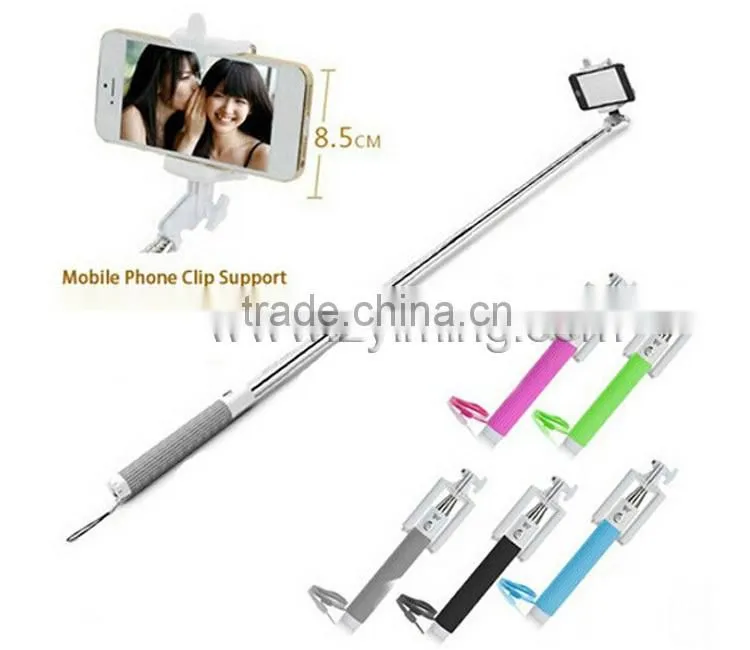 Zyiming 2015 trending hot products colorful foldable selfie stick YM-Z07-6 carbon fiber selfie stick for smart phone
