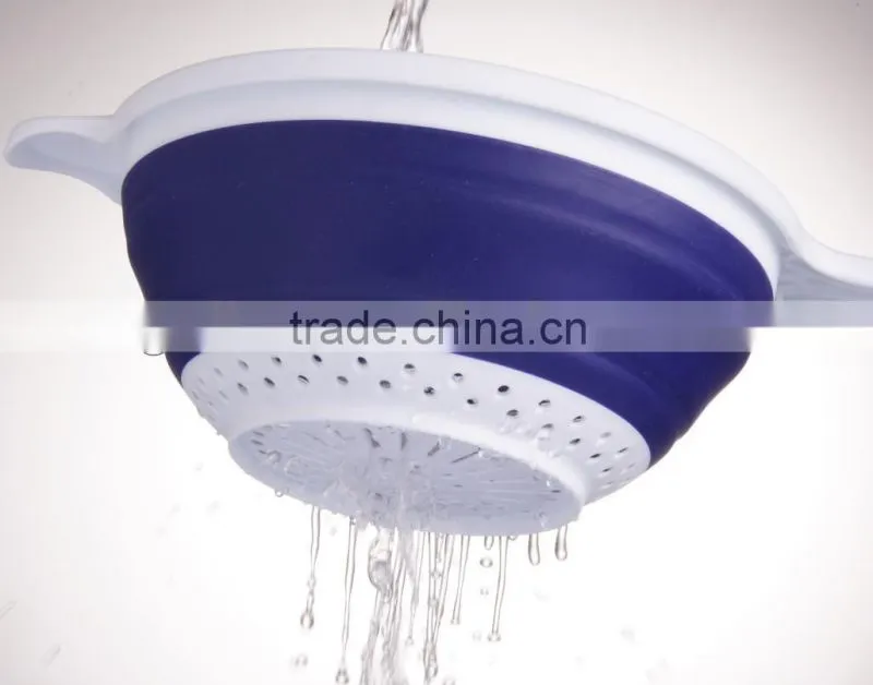 1.4L TPE foldable plastic colander with handle GL9127