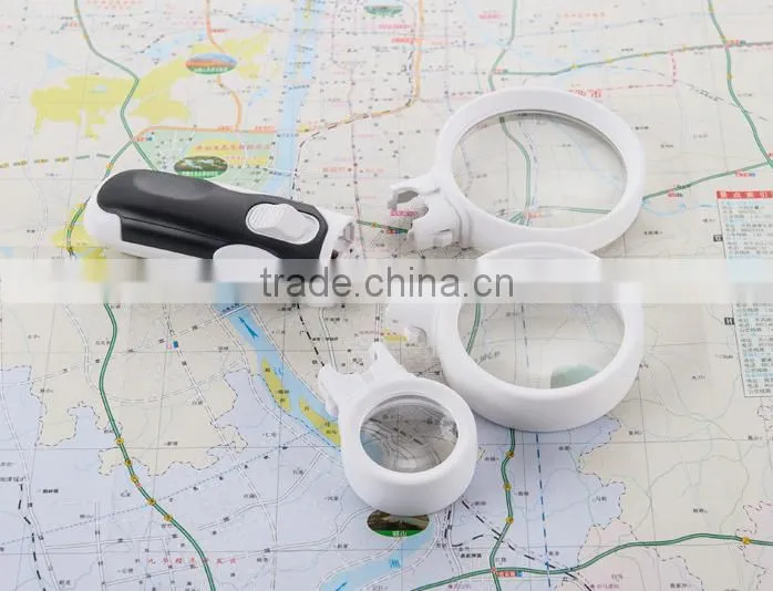 Amazon co Illuminated LED Handheld Magnifying Glass Set - 2.5X 5X and 16X Magnification Power - Handy Magnifier For Senior