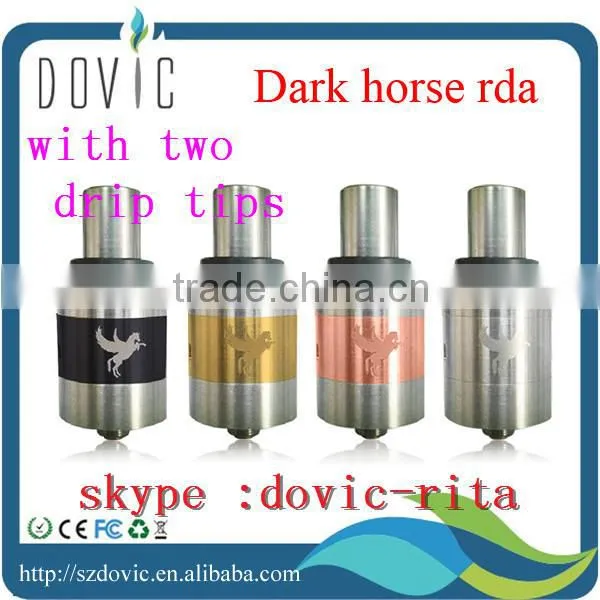 New arrival dark horse rda with 2 drip tips wholesale dark horse rda clone