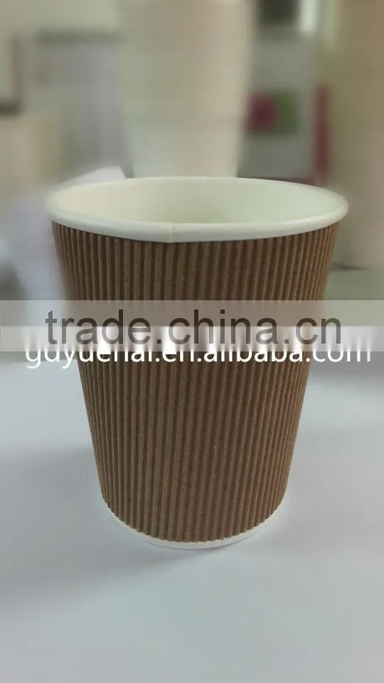 hot sale 12oz brown ripple wall cup (kraft) make in China
