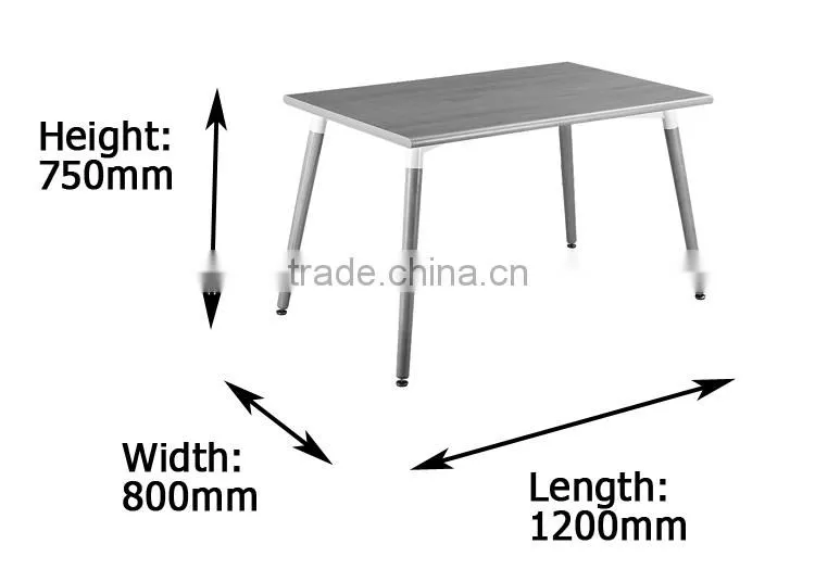 Modern rectangular gloss MDF wooden dining table B002