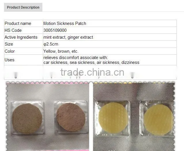 Better effective motion sickness, carsick relief patch
