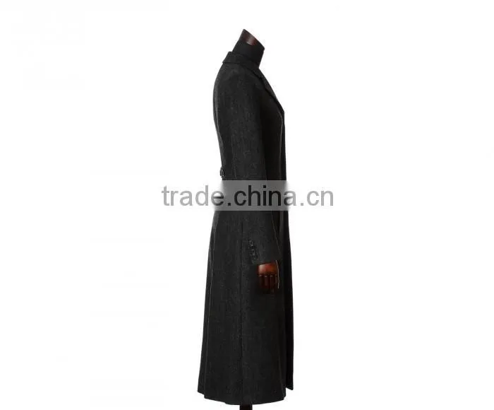 2015 new style 100% cashmere black coat 2015 women fashion clothing