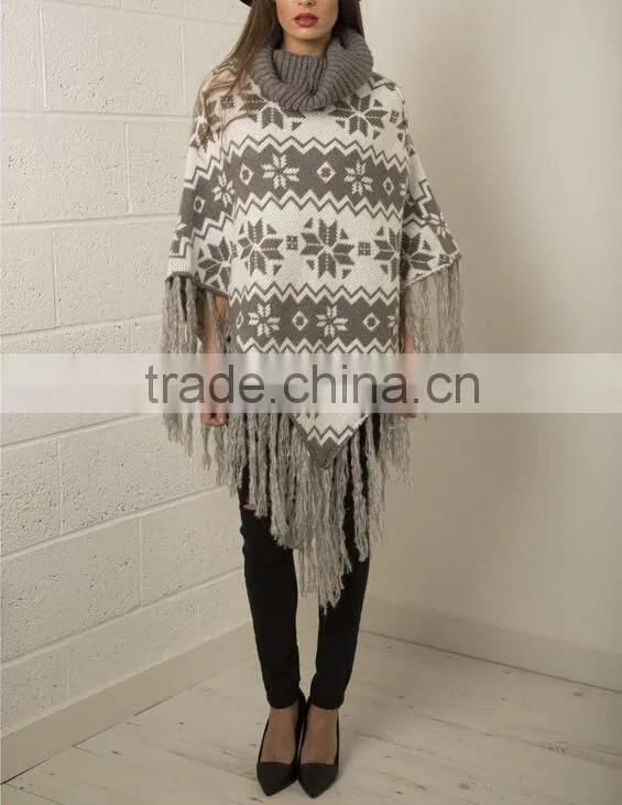 Wholesale women knit poncho, womens knitting pattern poncho, poncho knitwear for women