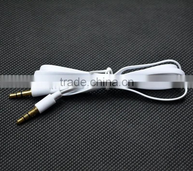 3FT 3.5mm Male To Male Noodle Jack Audio Stereo Aux Cable Adapter for PC iPhone iPod