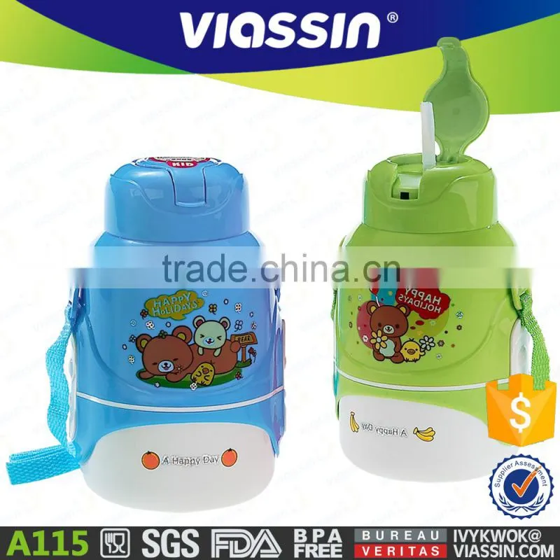 A115 promotional gift 700-1000ml plastic water bottle with straw shantou shuanghuan viassin plastic bottle for kid
