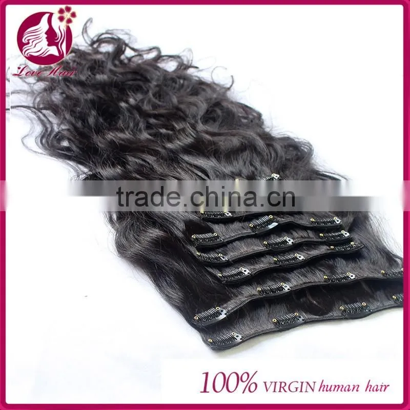 7A Grade 100% Virgin Body Wave Clip In Human Hair Extensions Wavy Eurasian Virgin Clip In Hair Extensions Human Hair Full Head