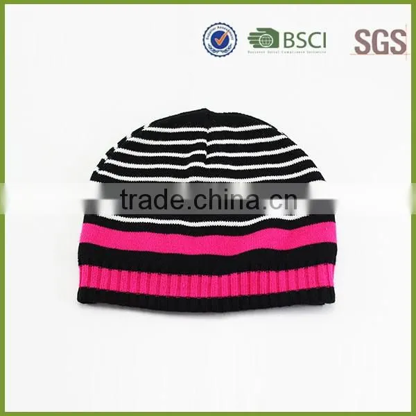 knitting pattern hat crochet striped knitted beanie /beanie hat with string