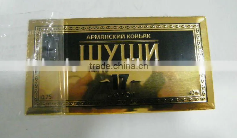 metal wine label with 3 M adhesive