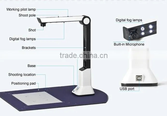 China Digital Book Visual Presenter Classroom Visualizer OCR Book Scanner A3