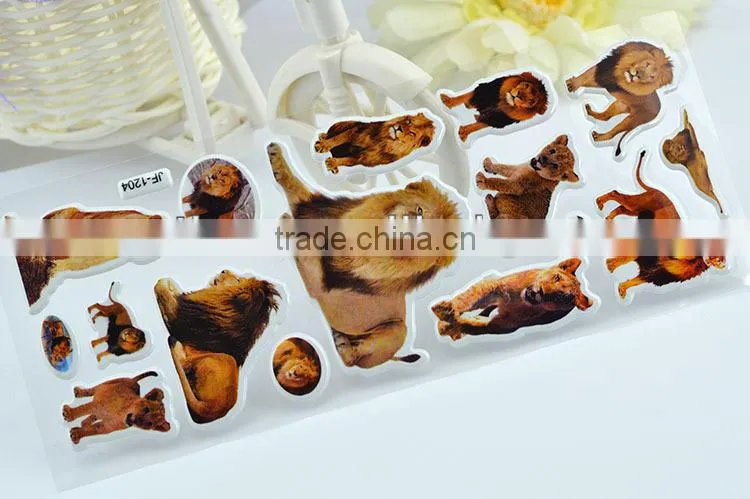 lion design puffy stickers