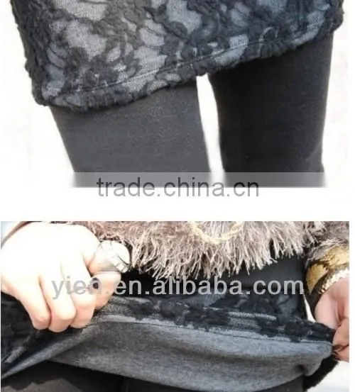 Tights Leggings With Designs On Legs , Pure Color Warm Leggings