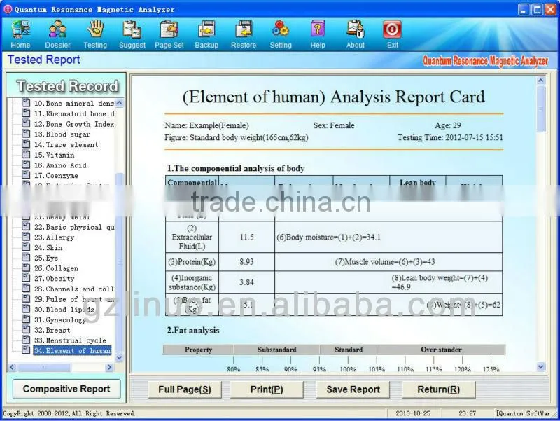 original hot sale 3d cell Quantum Resonance Magnetic Analyzer Machine